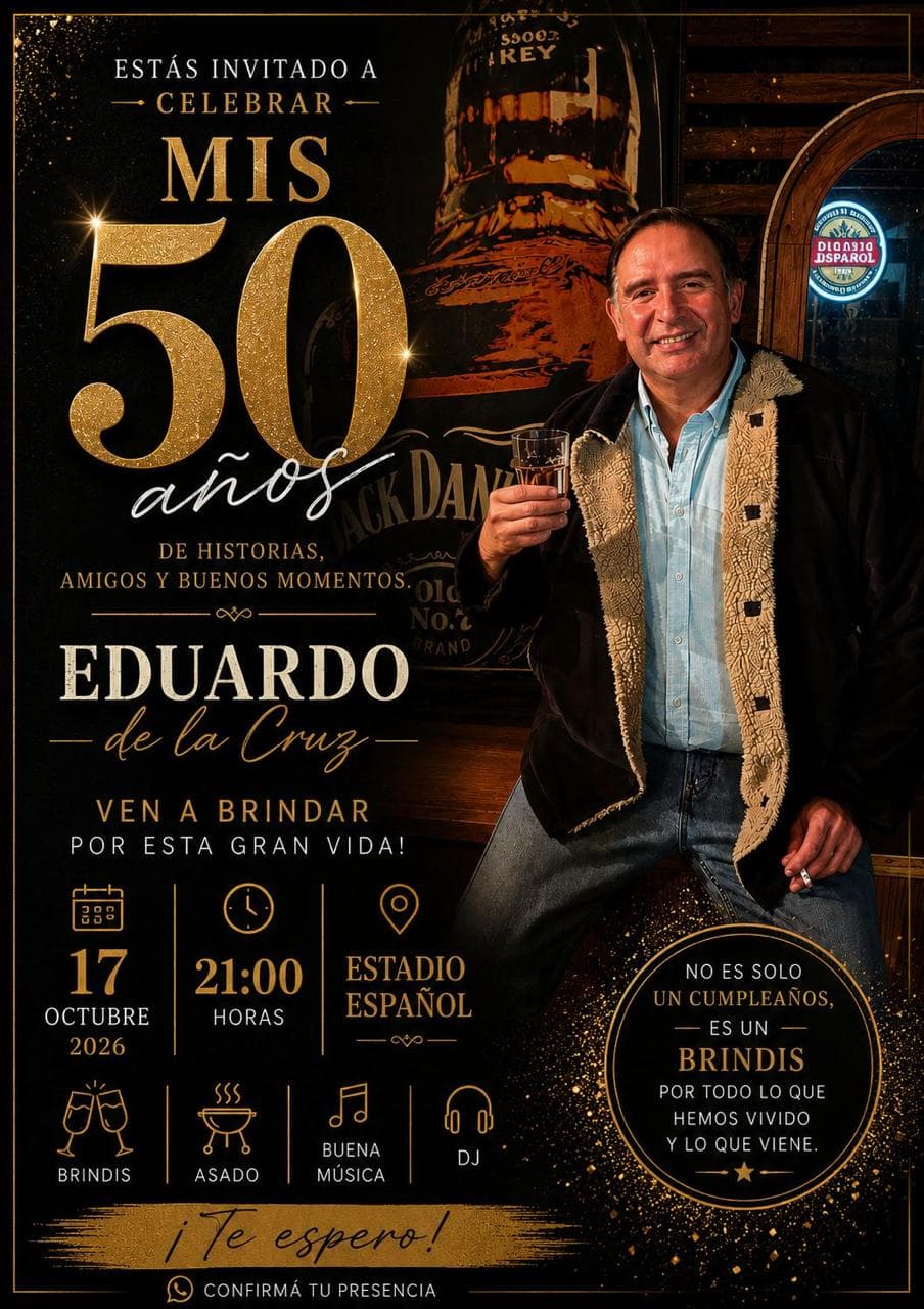 Invitación — Mis 50 años, Eduardo de la Cruz